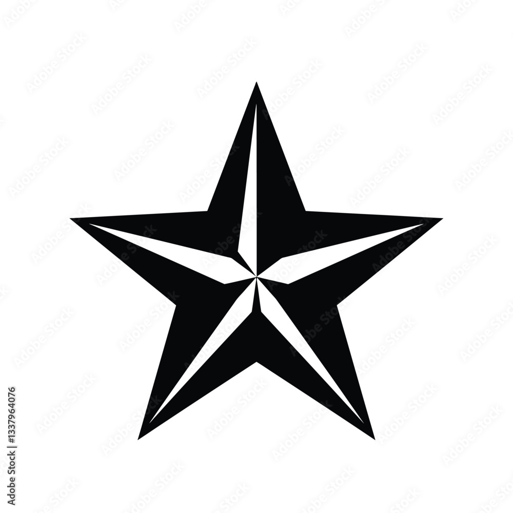 Obraz premium silver star isolated on white