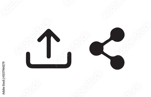 Share icon set. external link black vector icon set. Isolated symbols on white background.  vector illustration eps 10.