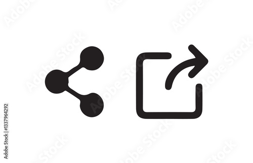 Share icon set. external link black vector icon set. Isolated symbols on white background.  vector illustration eps 10.