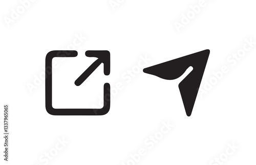Share icon set. external link black vector icon set. Isolated symbols on white background.  vector illustration eps 10.