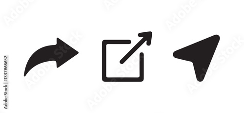Share icon set. external link black vector icon set. Isolated symbols on white background.  vector illustration eps 10.