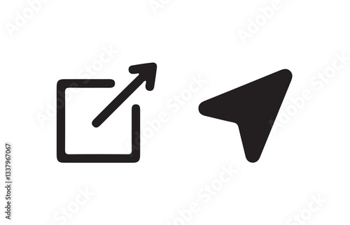 Share icon set. external link black vector icon set. Isolated symbols on white background.  vector illustration eps 10.