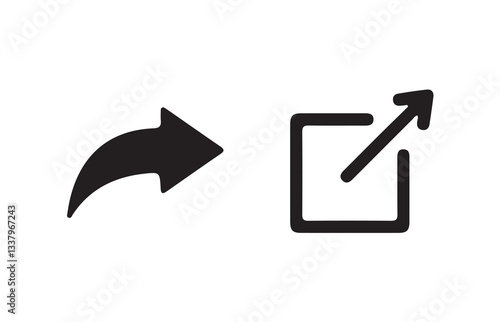 Share icon set. external link black vector icon set. Isolated symbols on white background.  vector illustration eps 10.