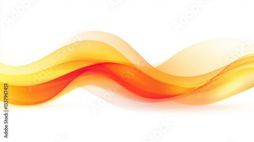 Abstract Vector Illustration of a Vibrant Orange and Yellow Flame with Soft Gradients, Symbolizing Energy and Heat on a White Canvas.