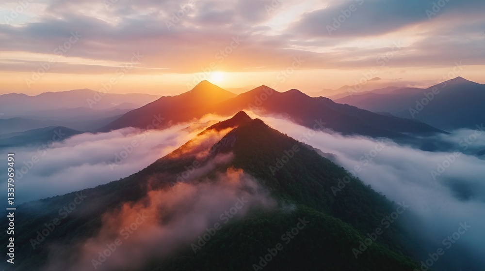 Golden Peaks: Majestic mountain range bathed in the warm glow of a sunrise or sunset, creating a sense of awe and serenity. Golden Peaks: Majestic mountain range bathed in the warm glow of a sunrise or sunset, creating a sense of awe and serenity.