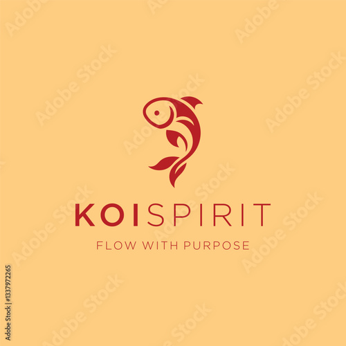 Koi Fish Logo – A flowing koi fish logo representing perseverance, luck, and transformation.