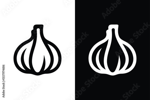 Garlic Vegetable Icon. Modern Cooking Ingredient Illustration for Digital Use