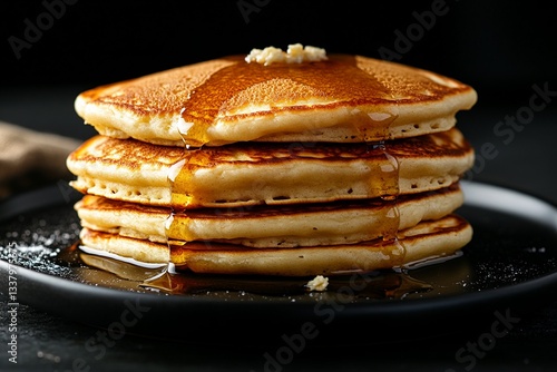 Wallpaper Mural Delicious Stack of Buttery Pancakes Drizzled with Golden Syrup for Breakfast Torontodigital.ca