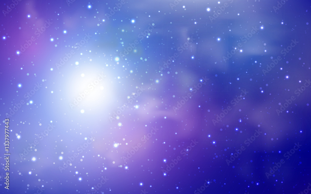 Obraz premium Starry universe, stardust. Vector cosmic background with blue and purple realistic nebulosity and shining stars. Eps10.