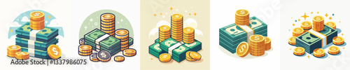 Vector of a stack of money.
