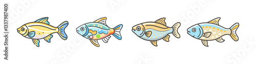 celestial pearl danio fish icon, celestial pearl danio fish vector illustration-simple illustration of celestial pearl danio fish, perfect for celestial pearl danio fish logos and icons
