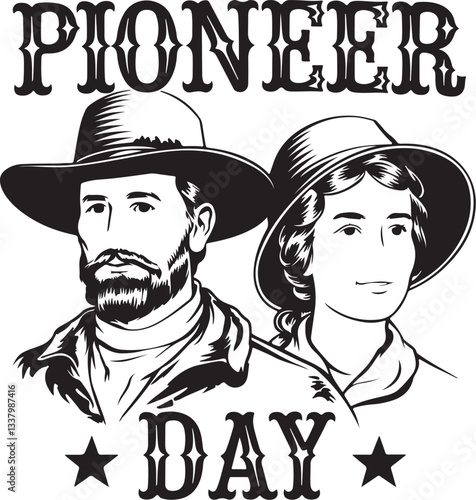 Pioneer Day T-shirt design, pioneers of freedom t-shirt , Usa Vintage t-shirt design