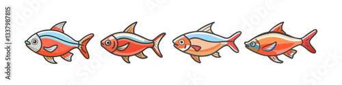 ember tetra fish icon, ember tetra fish vector illustration-simple illustration of ember tetra fish, perfect for ember tetra fish logos and icons