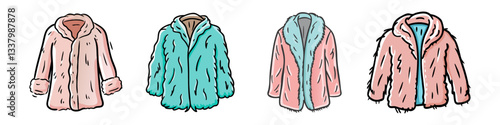 faux fur coat icon, faux fur coat vector illustration-simple illustration of faux fur coat, perfect for faux fur coat logos and icons