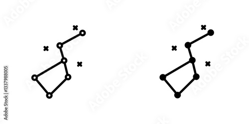 Constellation flat Icons in line outline and flat solid style on white background
