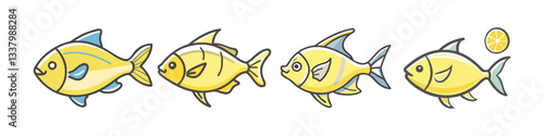 lemon tetra fish icon, lemon tetra fish vector illustration-simple illustration of lemon tetra fish, perfect for lemon tetra fish logos and icons