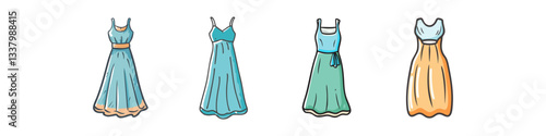 maxi dress icon, maxi dress vector illustration-simple illustration of maxi dress, perfect for maxi dress logos and icons