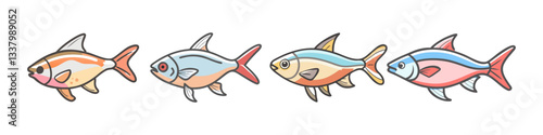 rummy nose tetra fish icon, rummy nose tetra fish vector illustration-simple illustration of rummy nose tetra fish, perfect for rummy nose tetra fish logos and icons