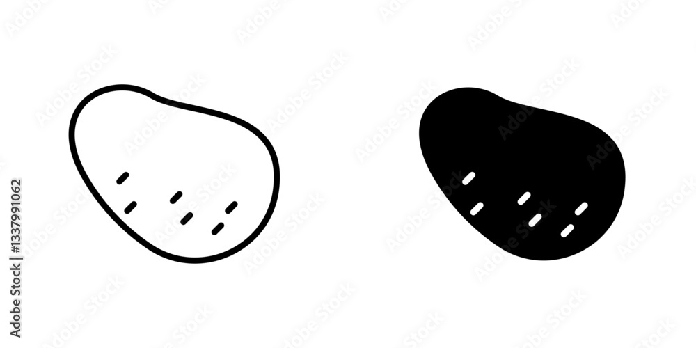 Potato flat Icons in line outline and flat solid style on white background Potato flat Icons in line outline and flat solid style on white background