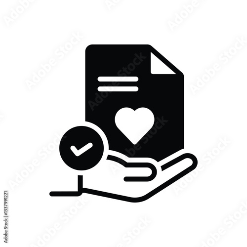 Black solid icon for acceptance
