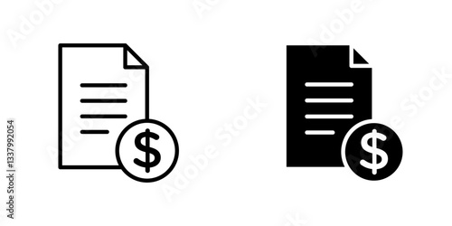 Tax flat Icons in line outline and flat solid style on white background