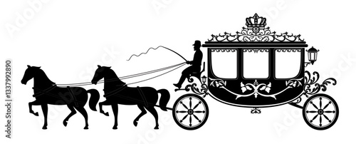 horse drawn carriage on the street