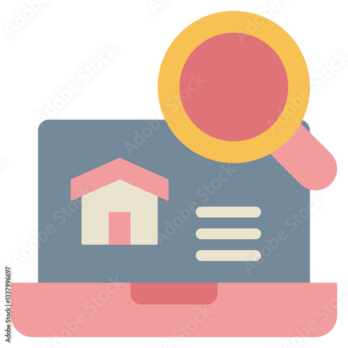 finding search home loan finance mortgage flat style icon