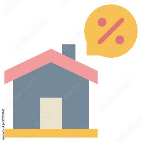 sale home house loan property debt flat style icon