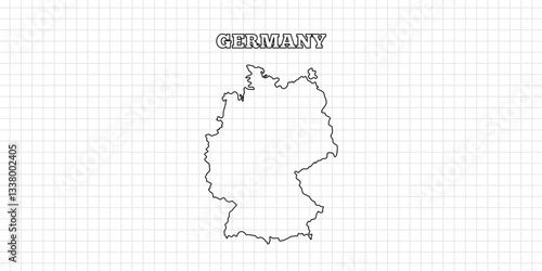 Germany map travel with outline simple drawing version Illustration