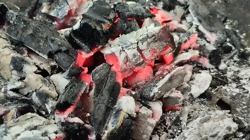 charcoal burning with ash. Ash from burnt wood can be beneficial for plants because it contains nutrients needed for plant growth. charcoal burning with ash. Ash from burnt wood can be beneficial for plants because it contains nutrients needed for plant growth.