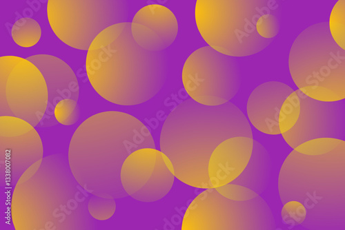 Abstract Overlapping Gradient Circles on Purple Background  