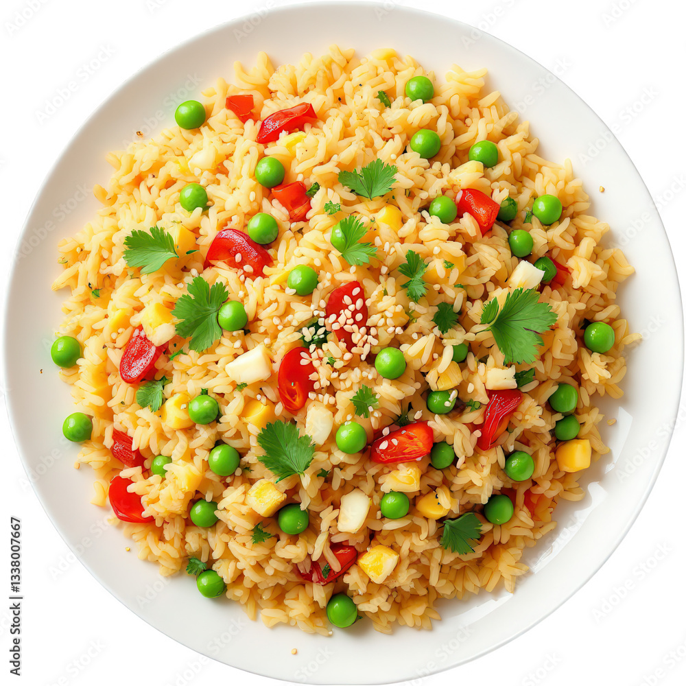 Shrimp Fried Rice Isolated on White Background Shrimp Fried Rice Isolated on White Background