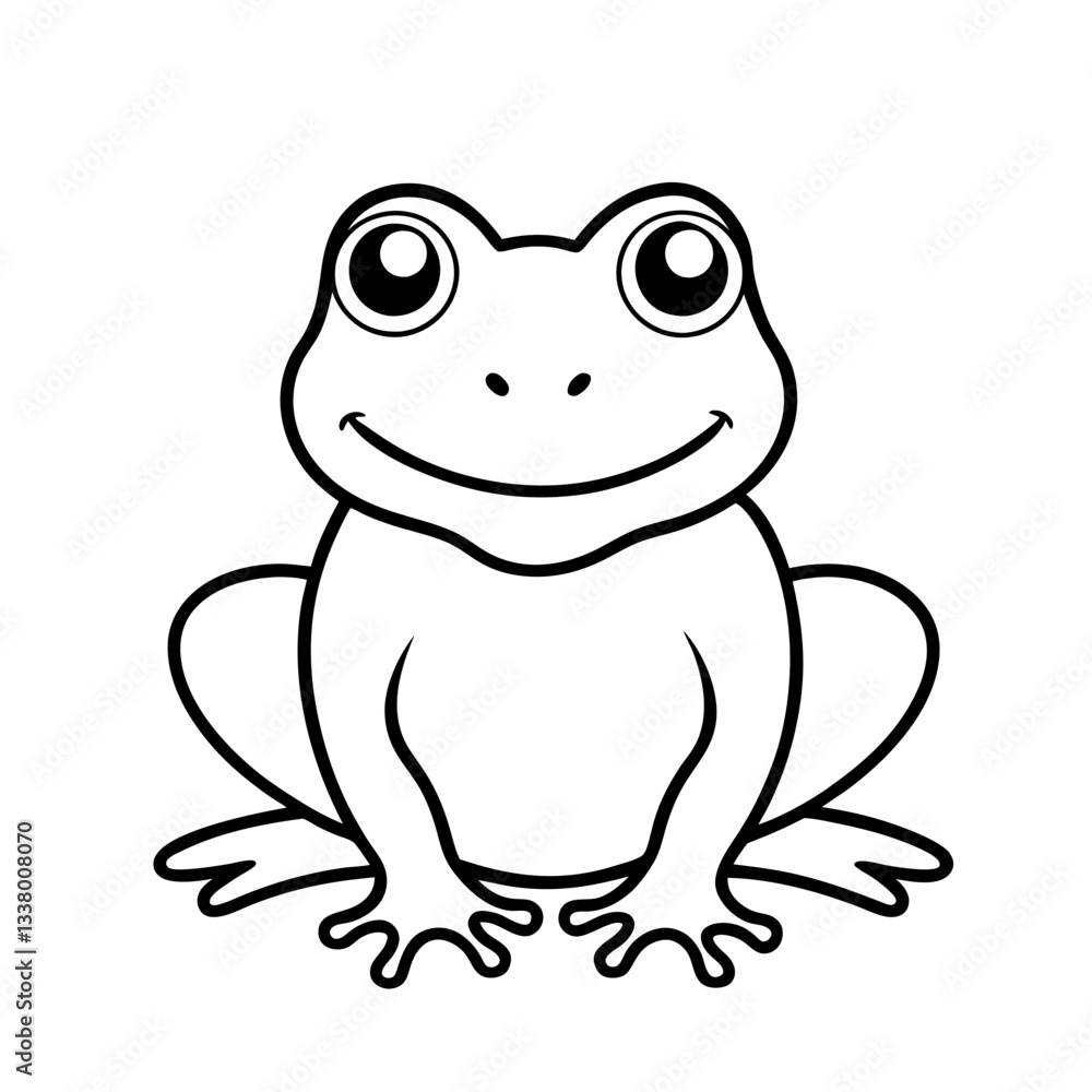 Cute Outline Baby Frog Cute Outline Baby Frog