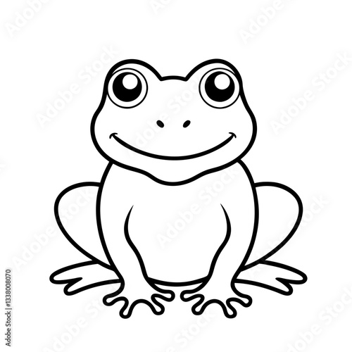 Cute Outline Baby Frog