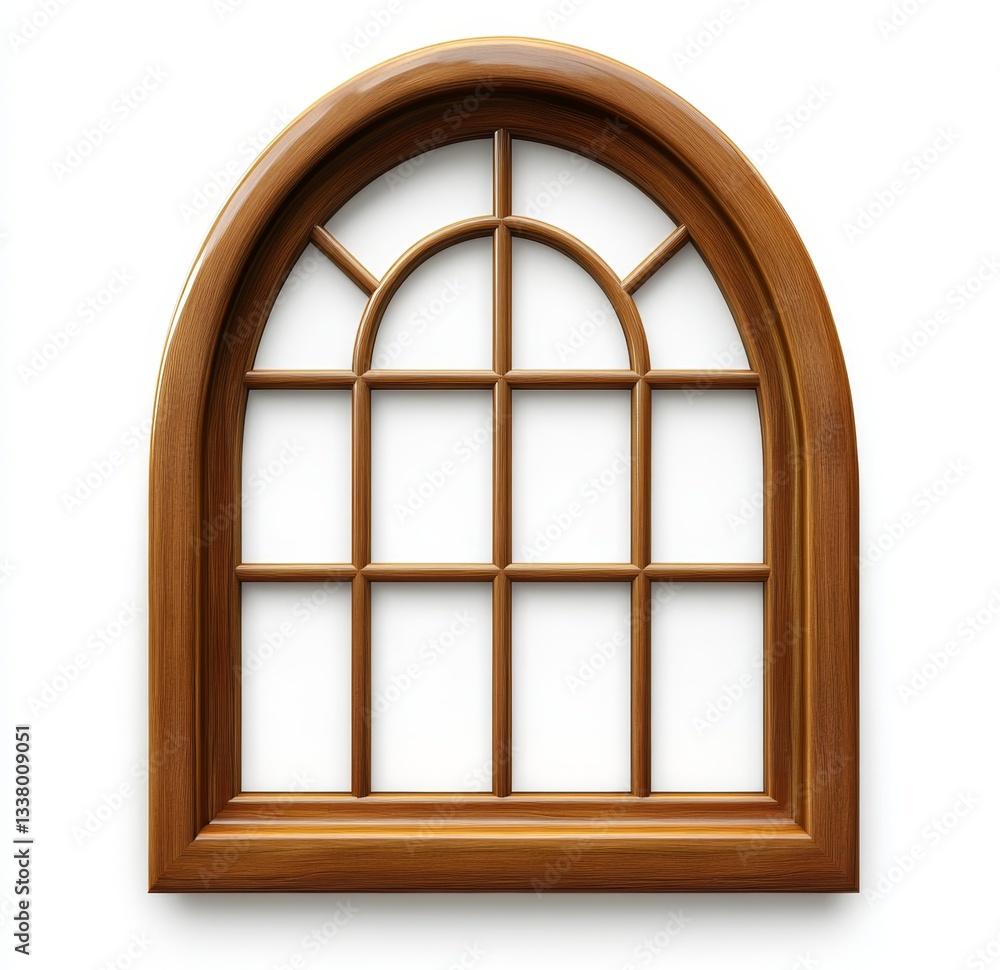 Obraz premium Wooden arched window