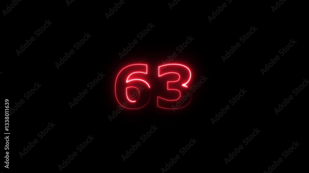 neon text 63 number countdown icon background 4k animation .Neon number 63 with alpha channel, neon numbers, Bright neon glowing number 63, Energy Neon red Number 63 Animation neon text 63 number countdown icon background 4k animation .Neon number 63 with alpha channel, neon numbers, Bright neon glowing number 63, Energy Neon red Number 63 Animation