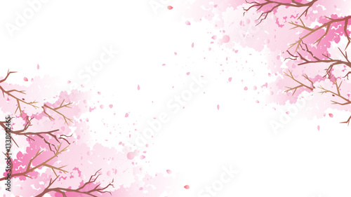 春の桜の花びら背景
