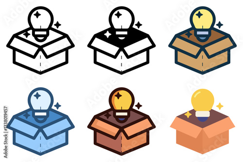 out of the box idea icon vector illustration