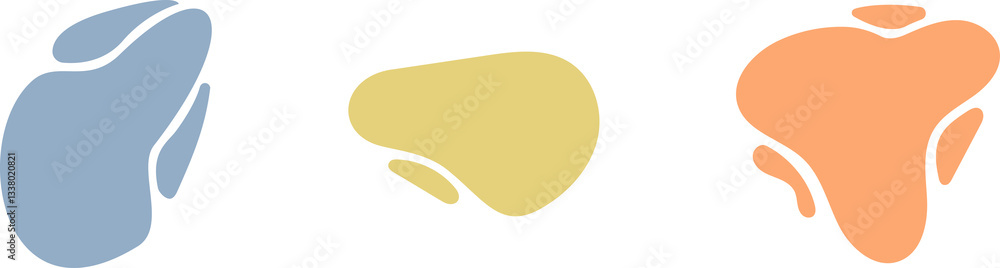 Abstract Liquid shapes set Isolated Flat background illustration. Minimal curvy design Modern template with place for text. Geometric graphic elements. Abstract Liquid shapes set Isolated Flat background illustration. Minimal curvy design Modern template with place for text. Geometric graphic elements.