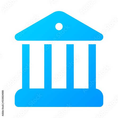 Bank Icon. Bank, Finance, Money, Building, Savings, Deposit, Credit, Loan. Vector Icon Illustration