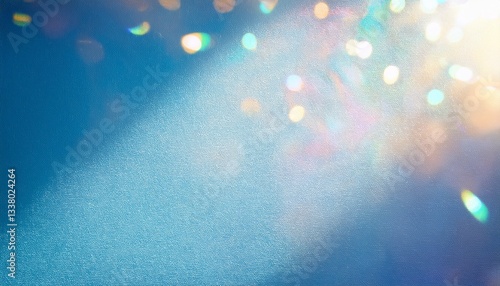 プリズム、キラキラ、光の背景素材（青色）