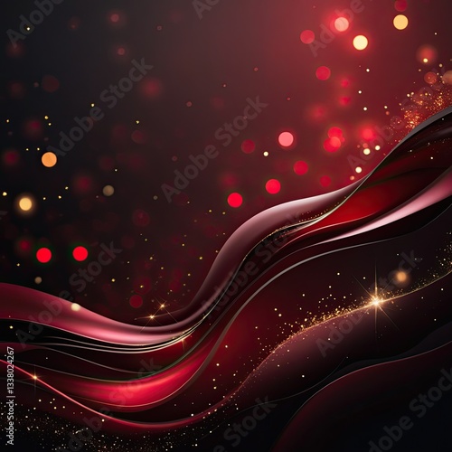 a deep, dark red background with a rich gradient effect, smoothly blending from near-black crimson to intense burgundy red. elegant, soft glowing bokeh lights subtly scattered throughout for a dreamy 