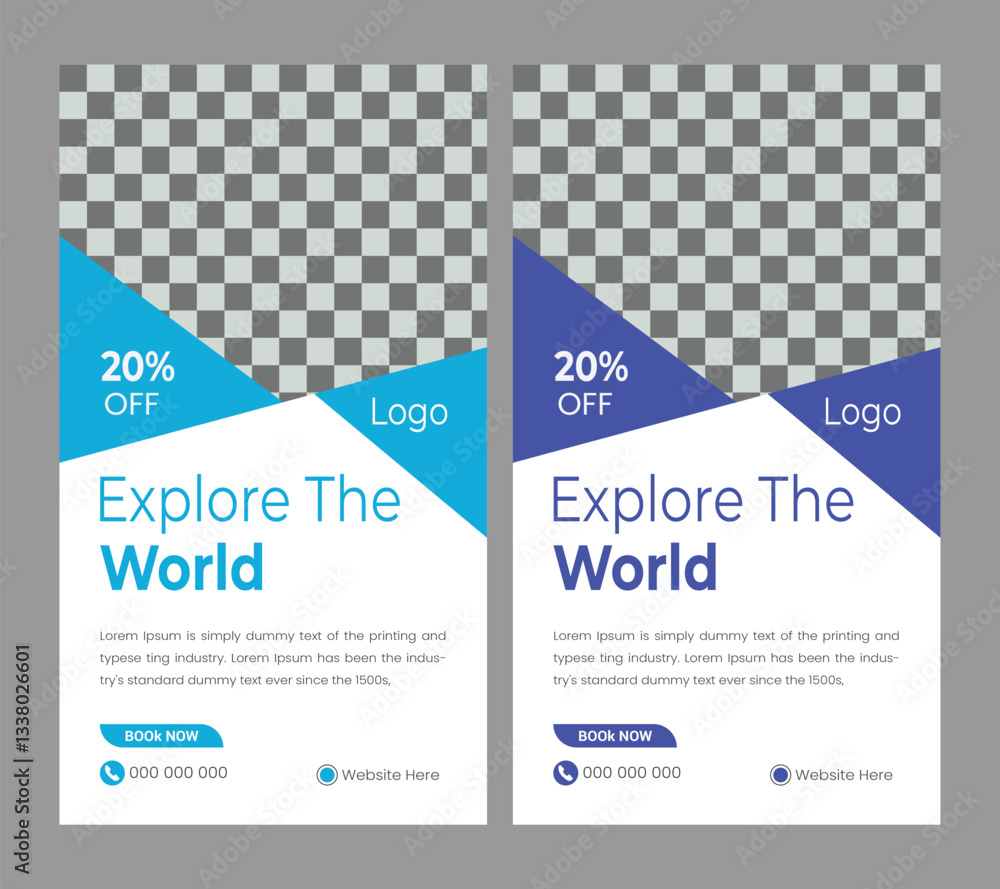 Fototapeta premium Travel and tourism Instagram and facebook story template 