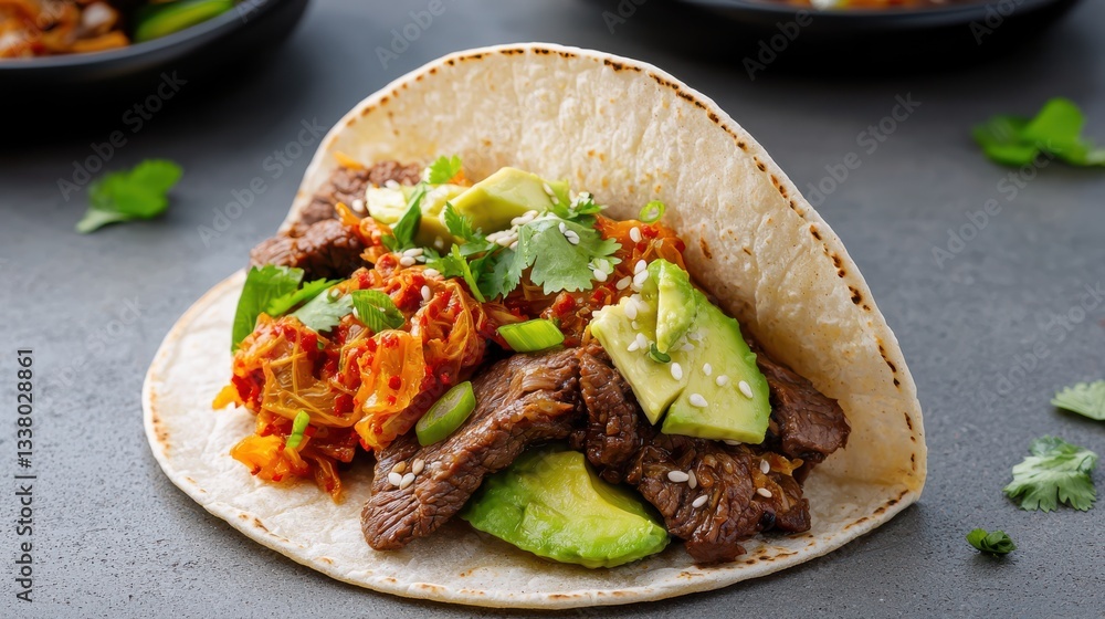 Delicious Tacos Stacked High on a Wooden Table Ready for Enjoyment Delicious Tacos Stacked High on a Wooden Table Ready for Enjoyment