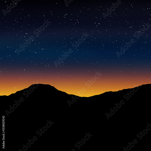 starry desert sky at dusk