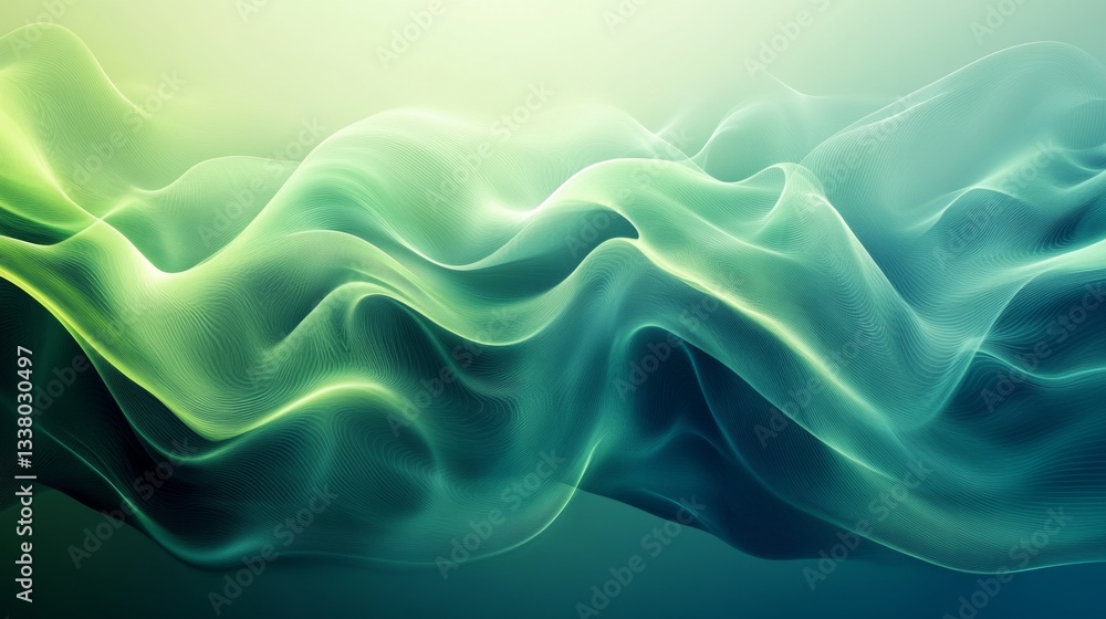 Obraz premium Abstract blue and green wave background