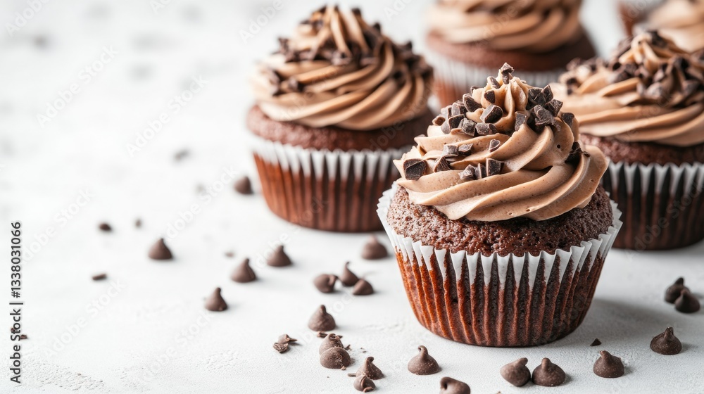 Chocolate muffins isolated on white Chocolate muffins isolated on white