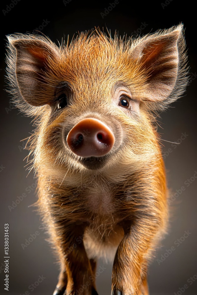 Playful baby piglet in studio lighting animal photography close-up shot indoor setting adorable concept Playful baby piglet in studio lighting animal photography close-up shot indoor setting adorable concept