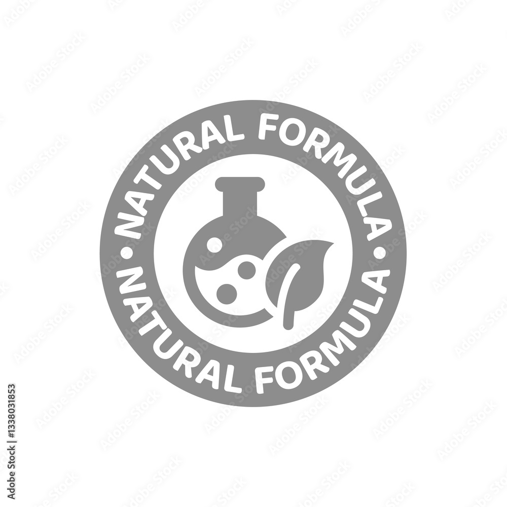 Natural formula vector label. Sticker or stamp for cosmetics and skin care. Natural formula vector label. Sticker or stamp for cosmetics and skin care.