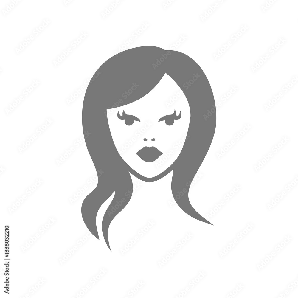 Pretty woman haircut vector icon. Hair, hairstyle and hairdresser symbol. Pretty woman haircut vector icon. Hair, hairstyle and hairdresser symbol.